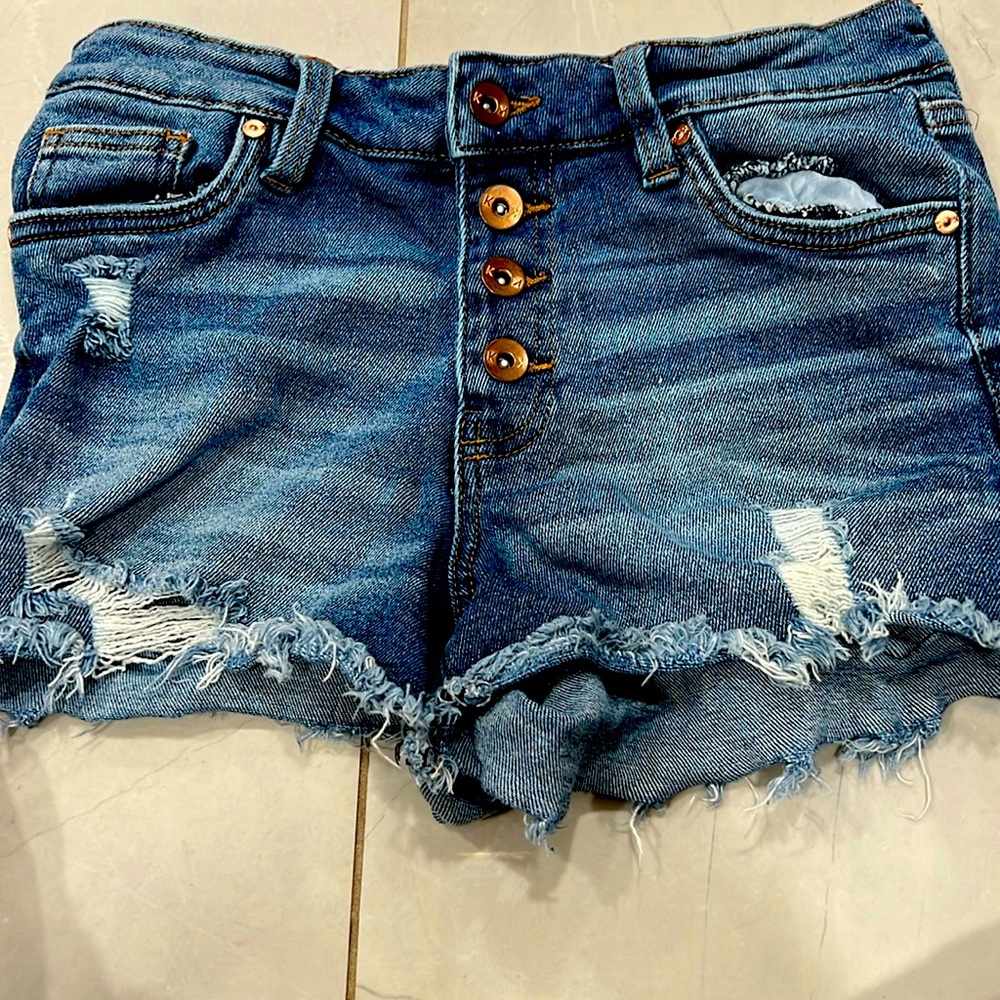Blue Jean shorts from Kendall + Kylie brand.